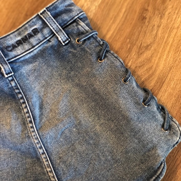 Carmar high waist laced up jean shorts - Picture 4 of 6